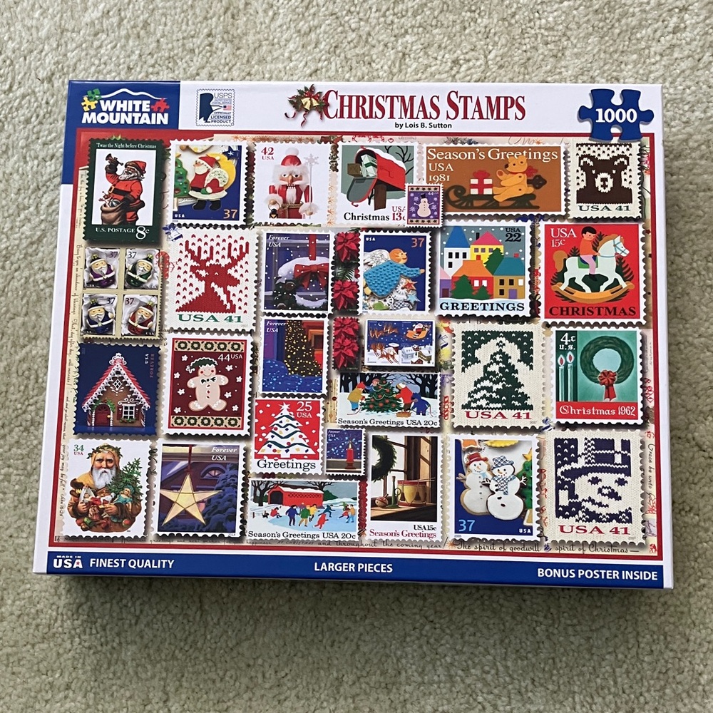White Mountain Christmas Stamps Puzzle - Festive Colors
